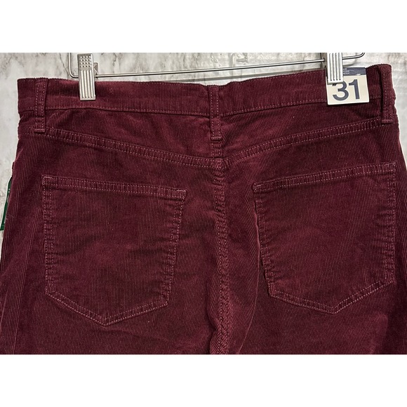 NWT-Gap Vintage Slim High Rise stretch Maroon‎ Corduroy Crop Pant women 31-US 12 - Picture 7 of 10